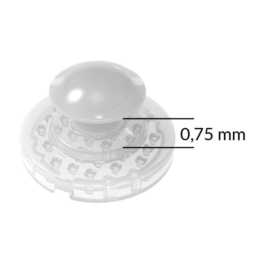 Ceramic lingual button, round base