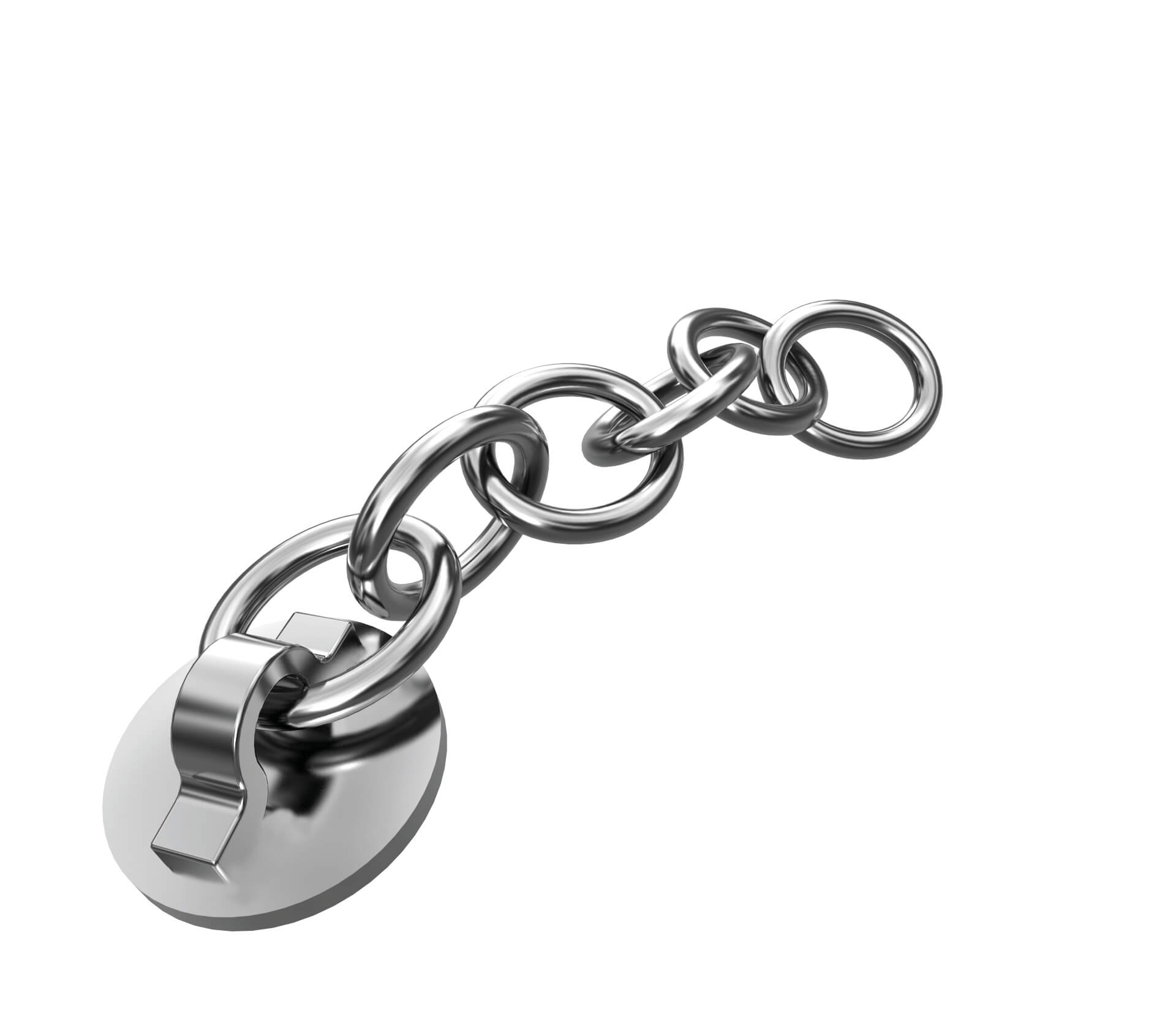 Knöpfchen mit Kette, silber, 2.5 cm lang