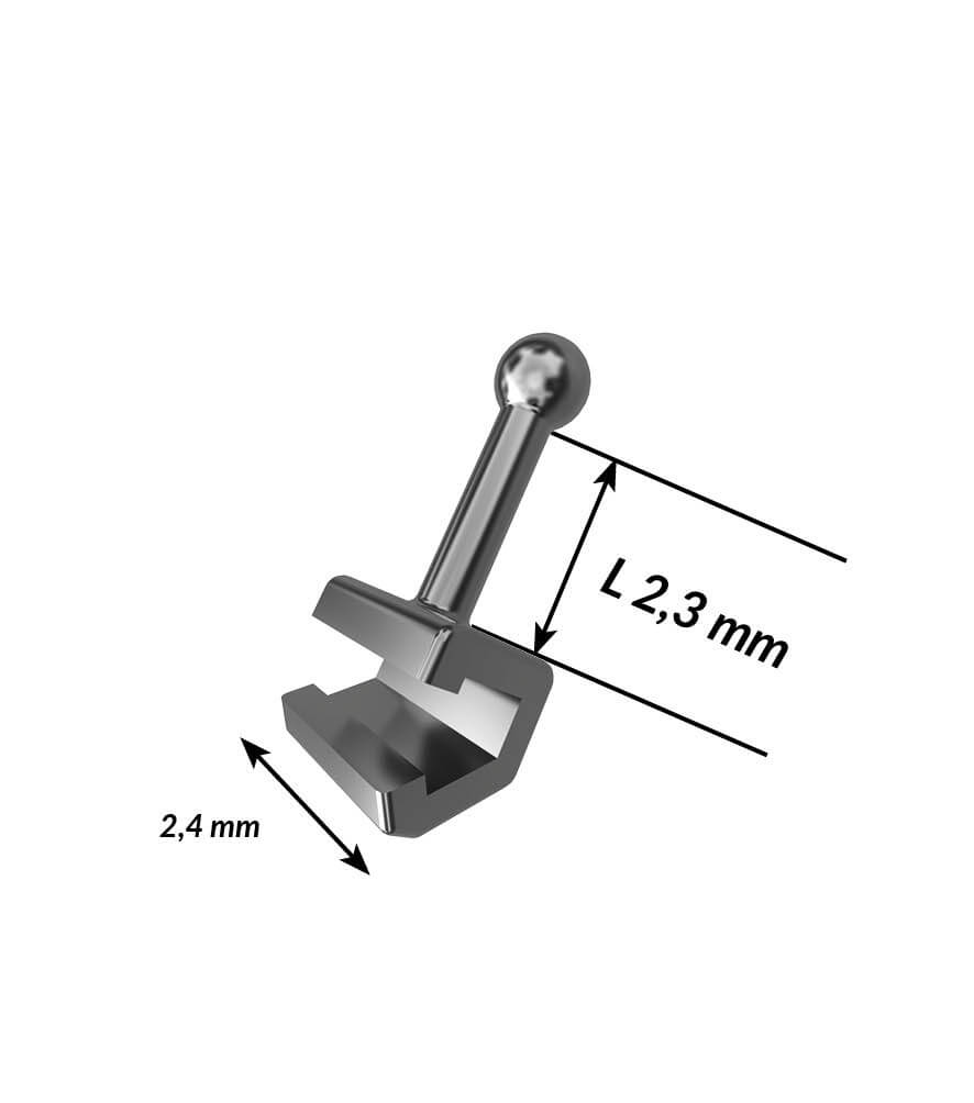 Long Crimpable Hooks - L 2 mm
