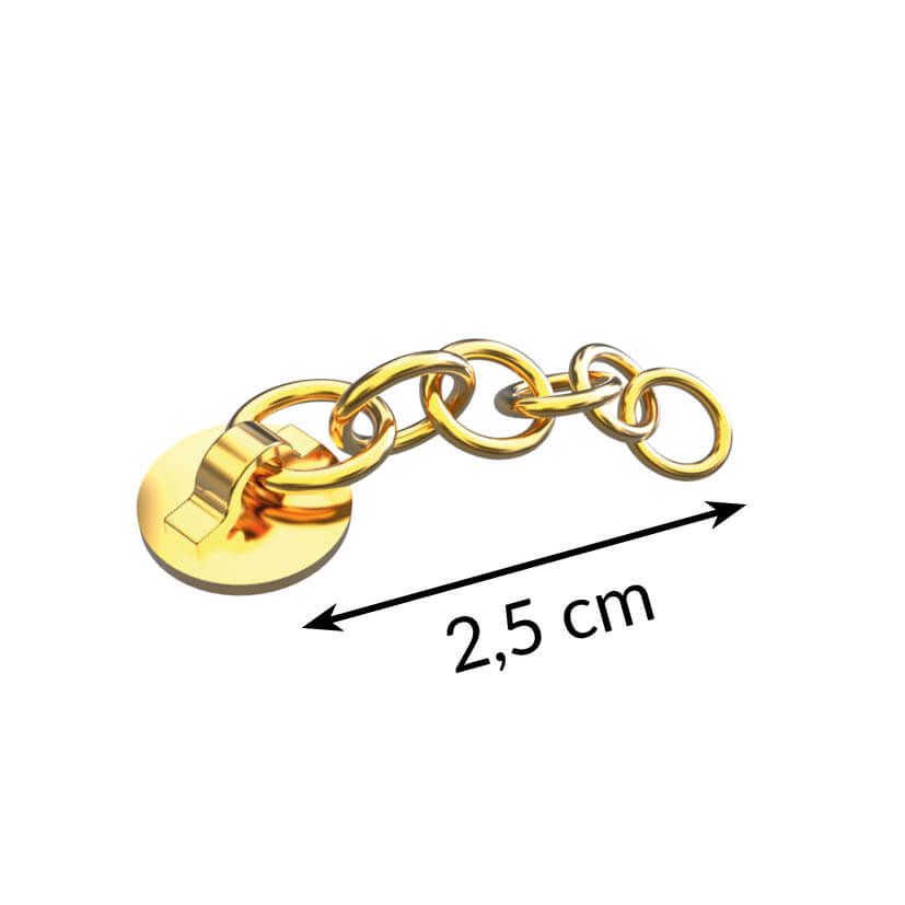 Button with chain, fine, gold
