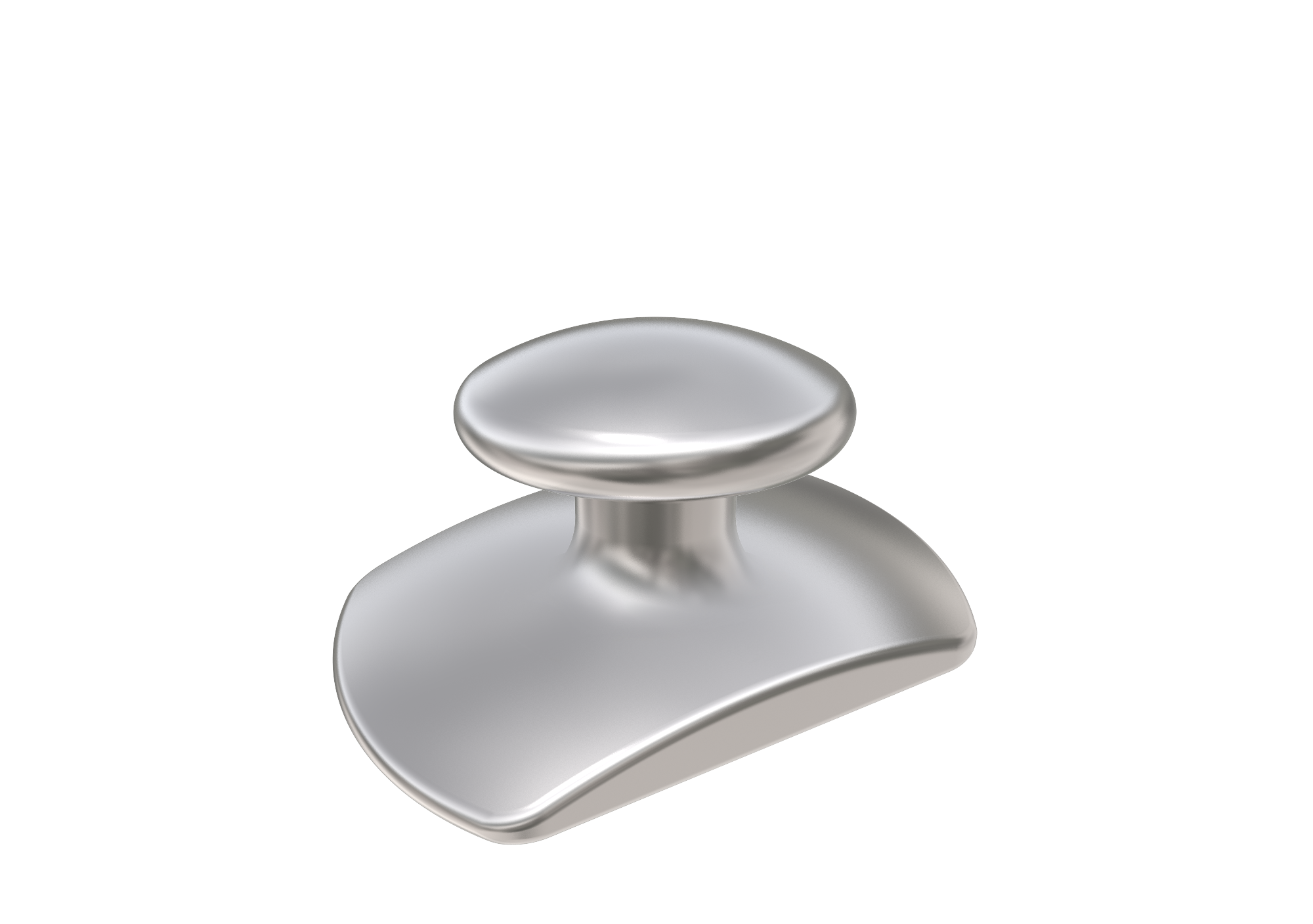 Lingual button (monobloc), oval flat base