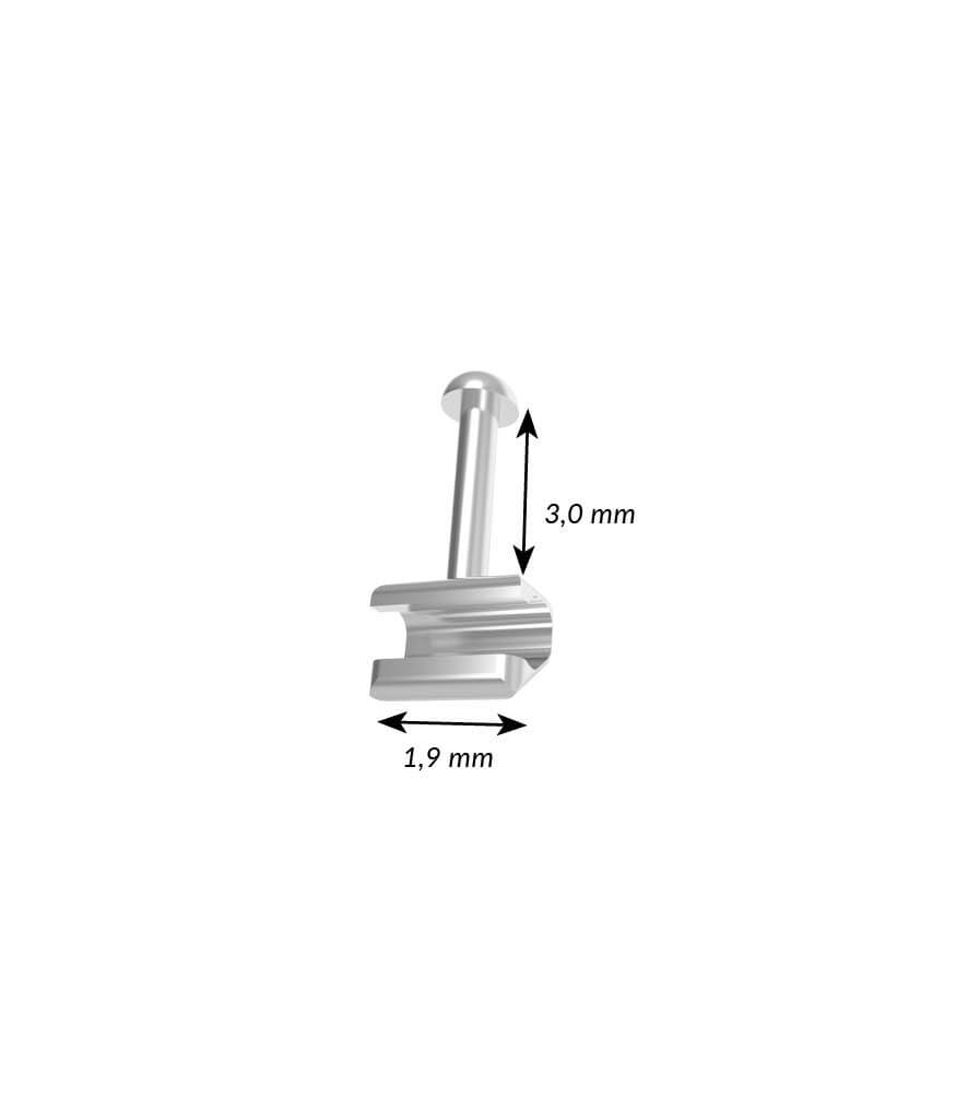 Clamp hook with hook 0.018" - L 3 mm