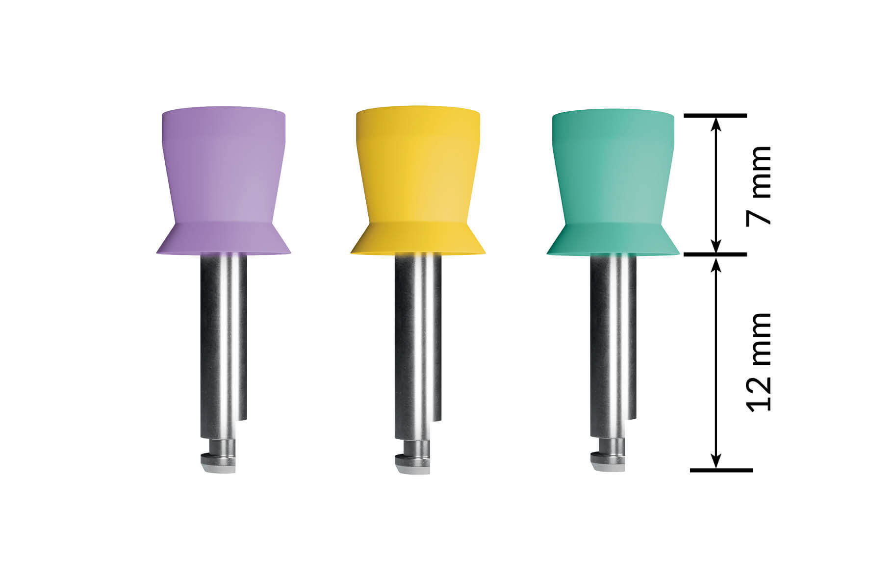 Polierkelche (Prophy-Cups), Schaftlänge 12 mm (Kurzer Kelch 7,0 mm), soft (Green)