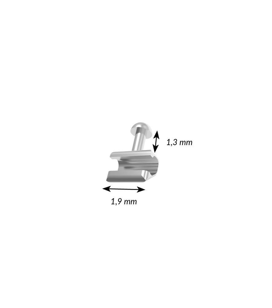 Clamp hook with hook 0.018" - L 1.3 mm